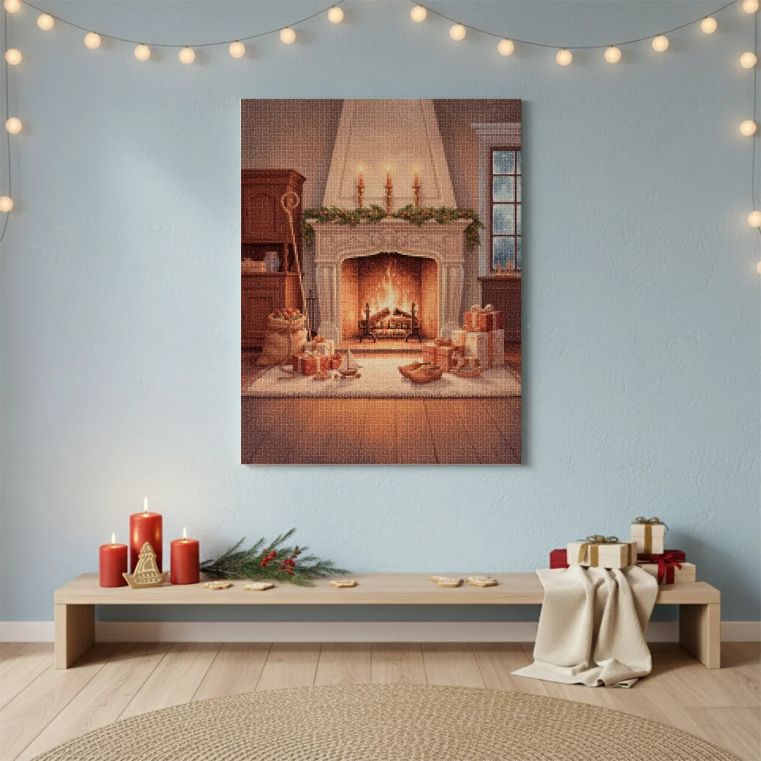 Diamond Painting - Cadeaus bij de open haard