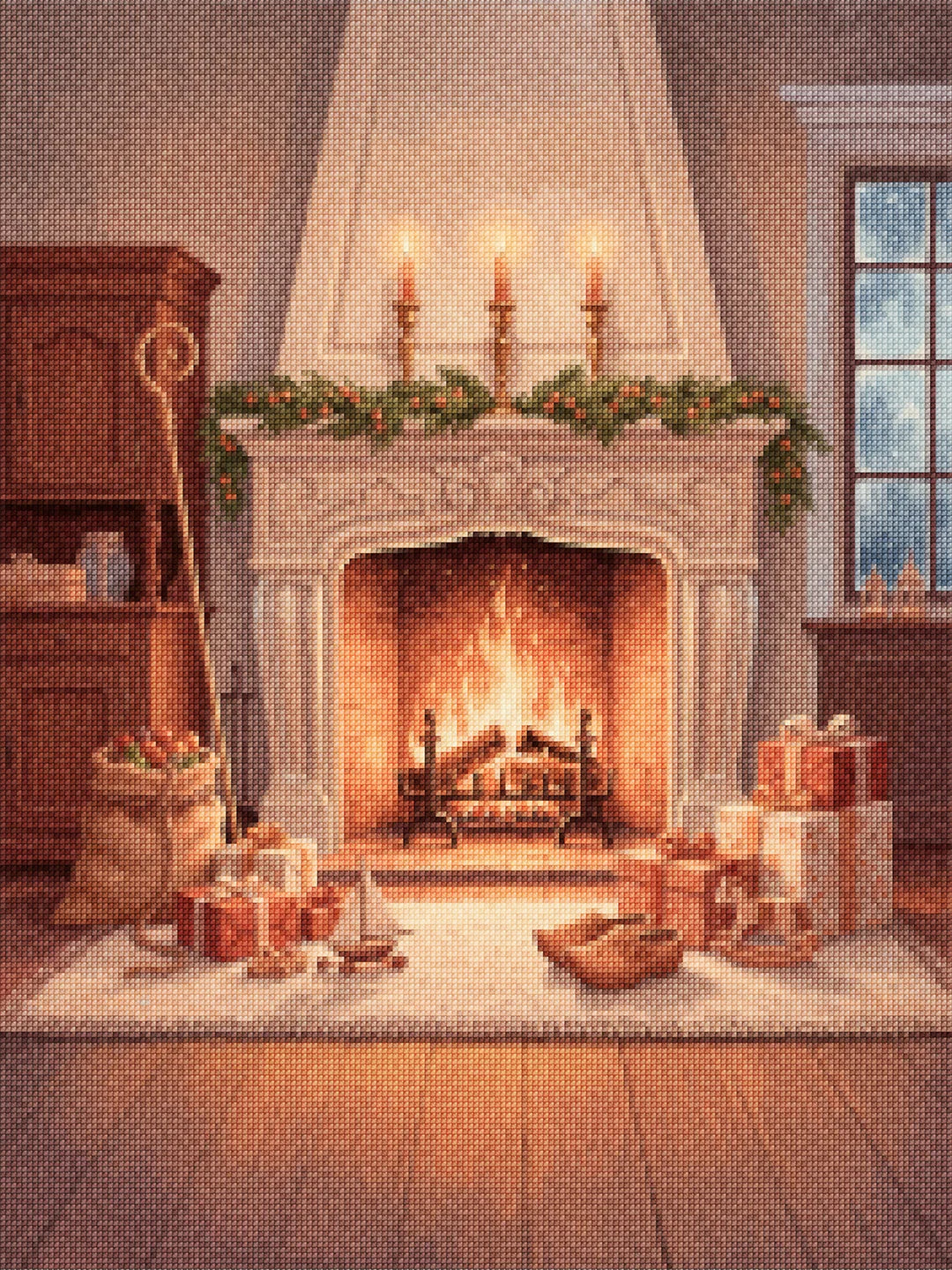 Diamond Painting - Cadeaus bij de open haard