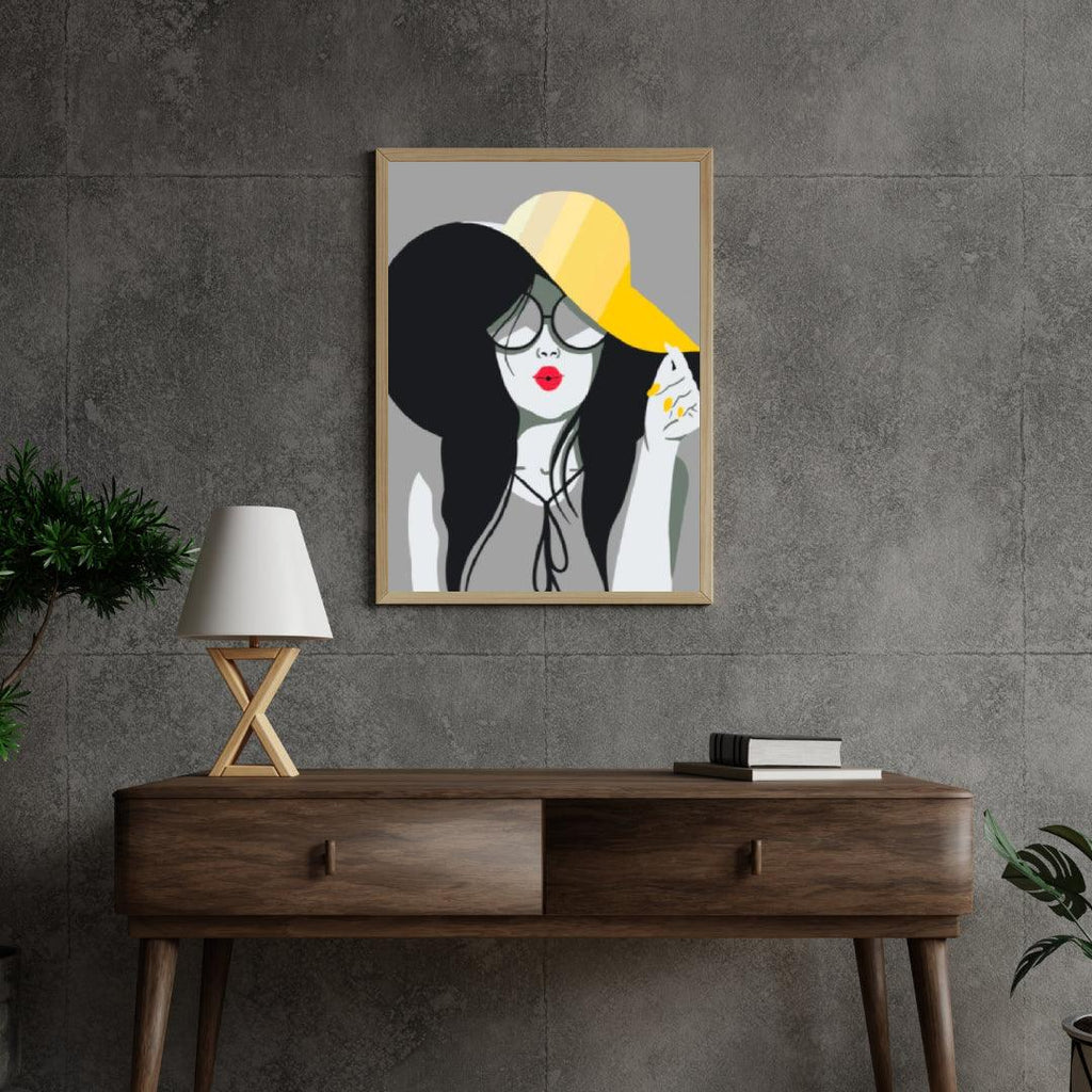 Diamond Painting - De dame met de gele hoed - SEOS Shop ®