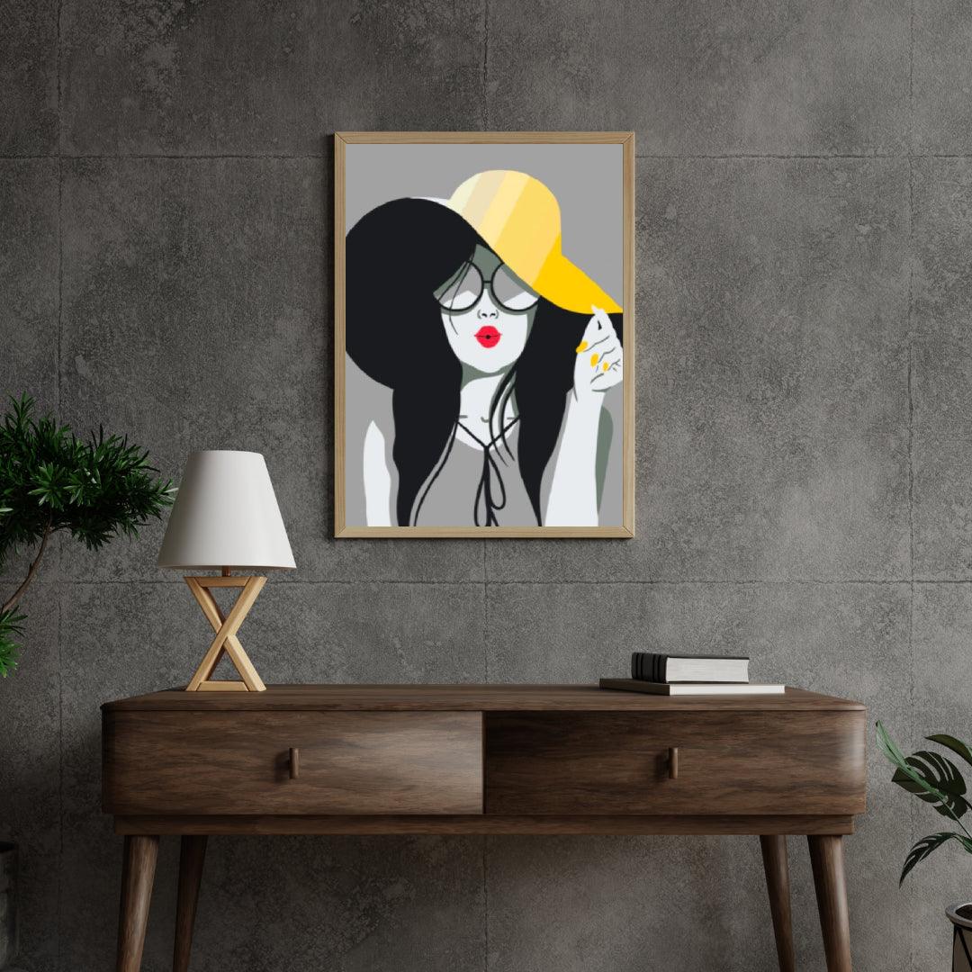 Diamond Painting - De dame met de gele hoed - SEOS Shop ®