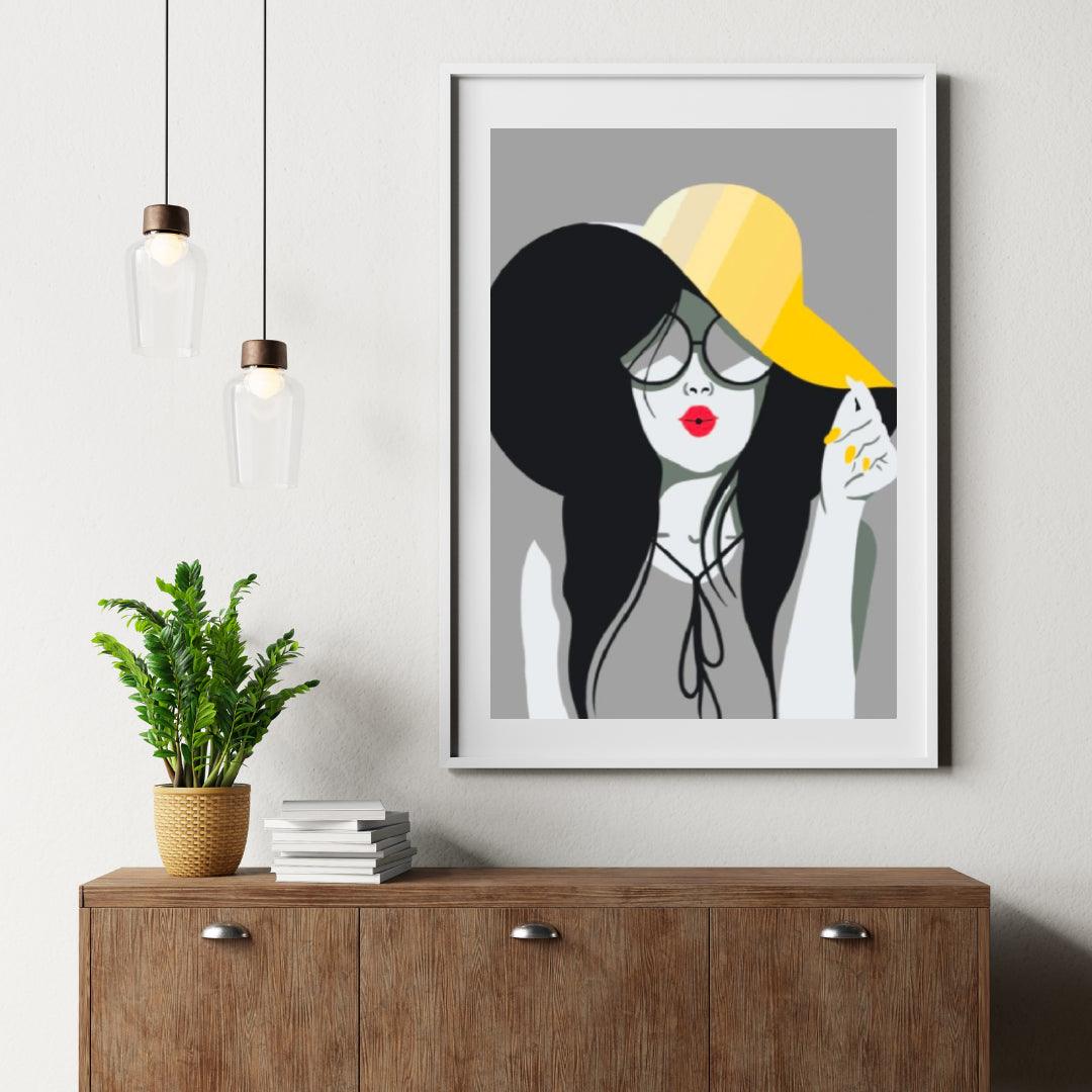 Diamond Painting - De dame met de gele hoed - SEOS Shop ®