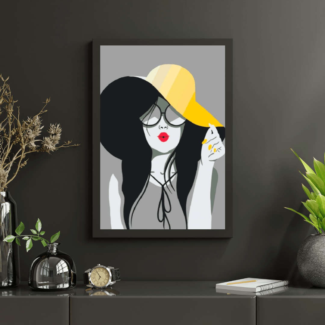 Diamond Painting - De dame met de gele hoed - SEOS Shop ®