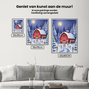 Diamond Painting - De kleine rode kerstschuur