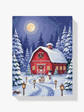 Diamond Painting - De kleine rode kerstschuur