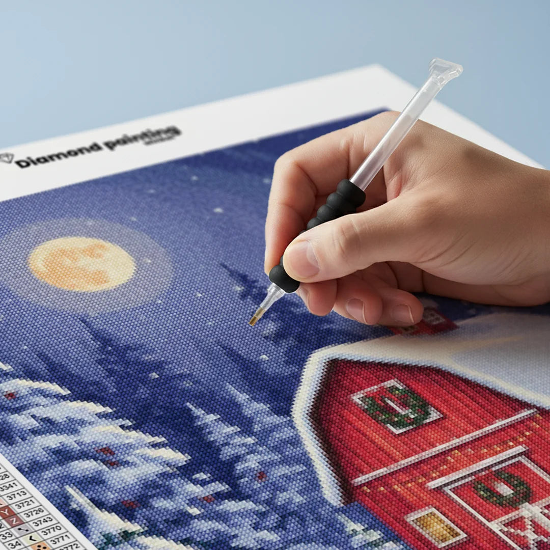 Diamond Painting - De kleine rode kerstschuur