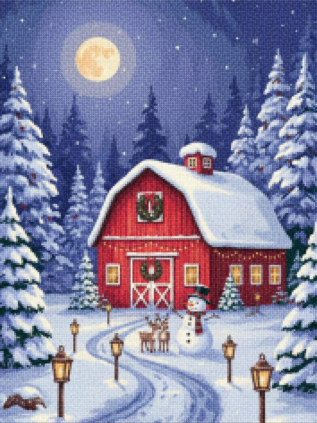 Diamond Painting - De kleine rode kerstschuur