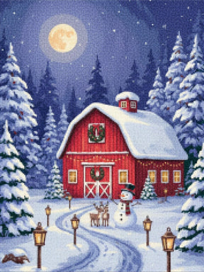 Diamond Painting - De kleine rode kerstschuur
