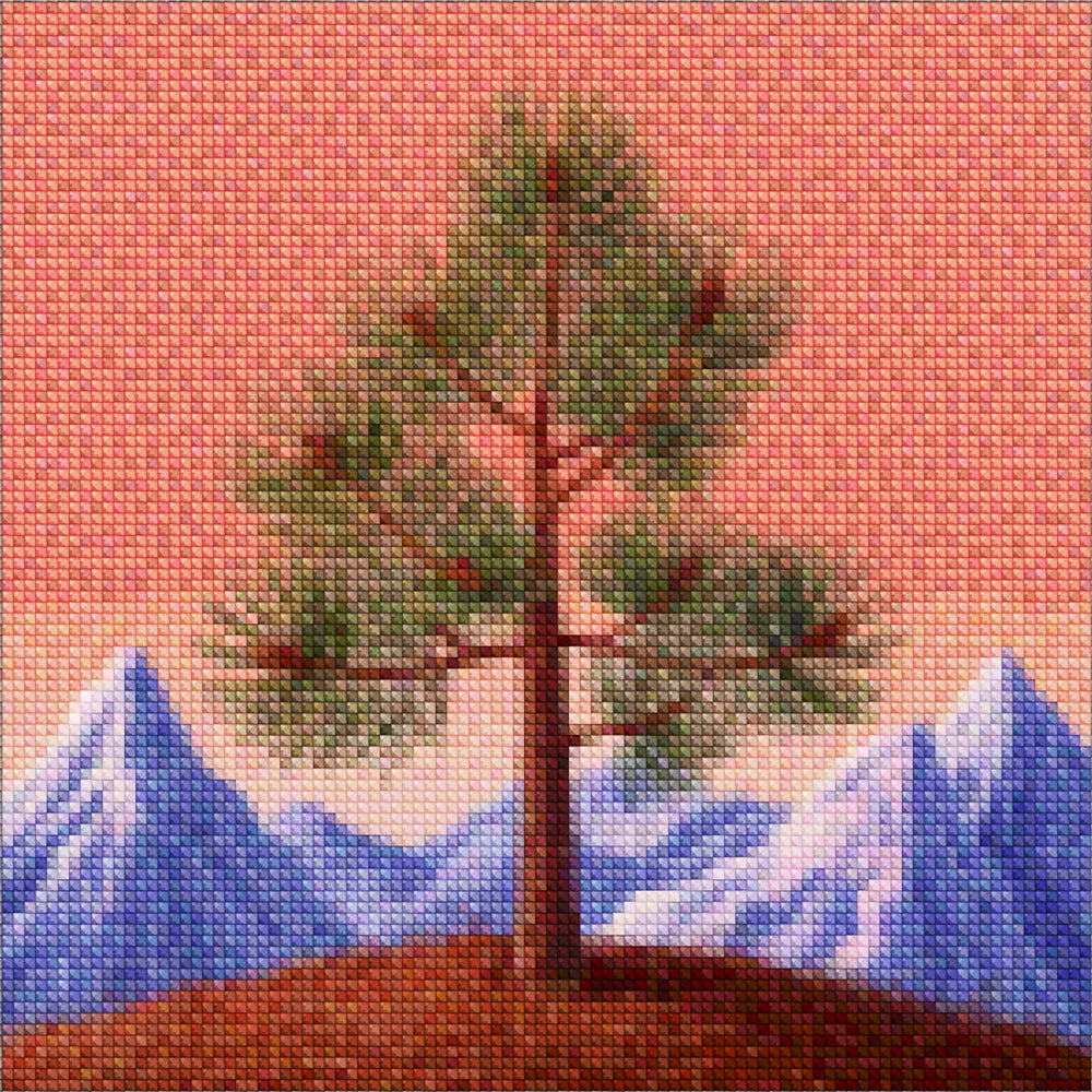 Mini Diamond Painting - Dennenbomen