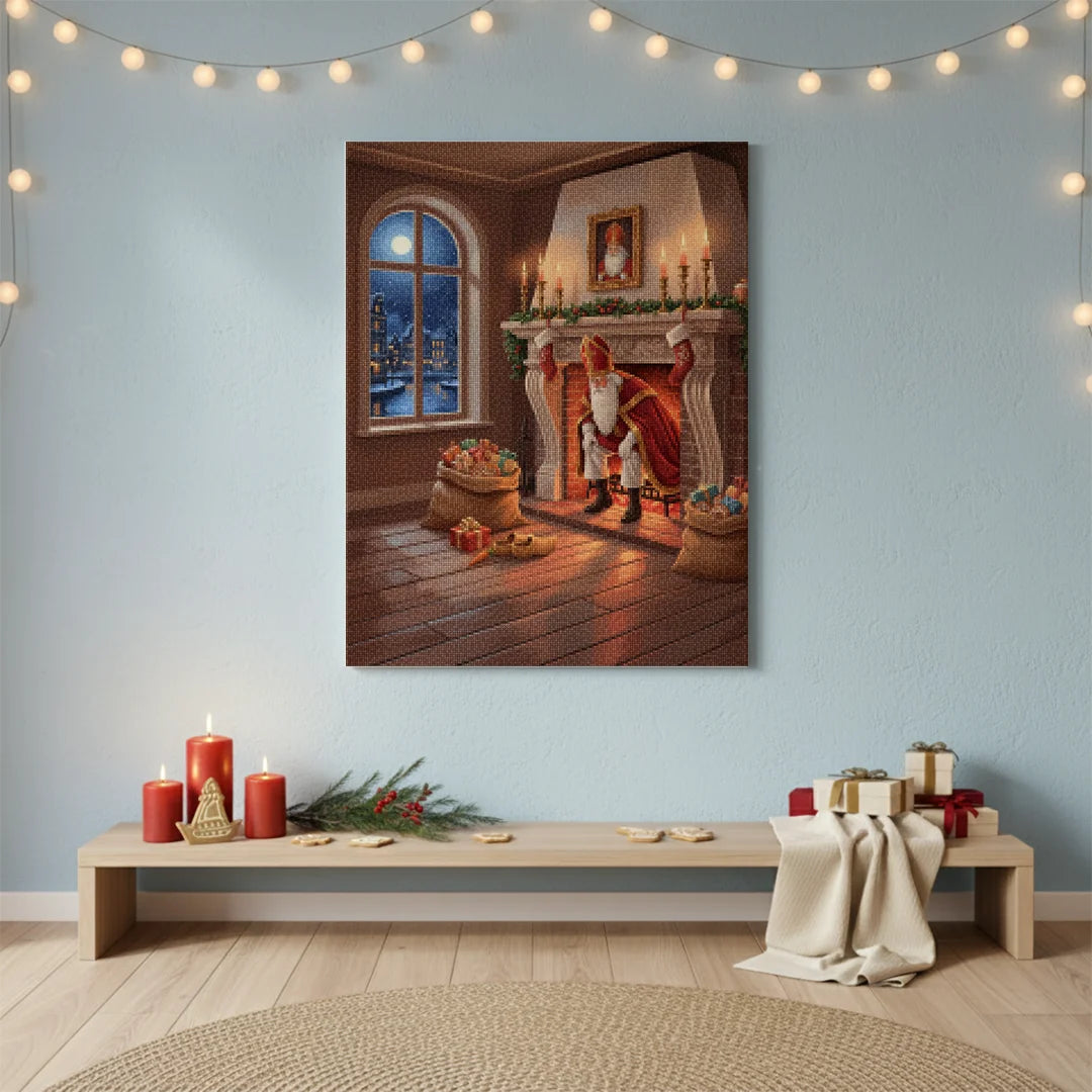 Diamond Painting - Door de schoorsteen