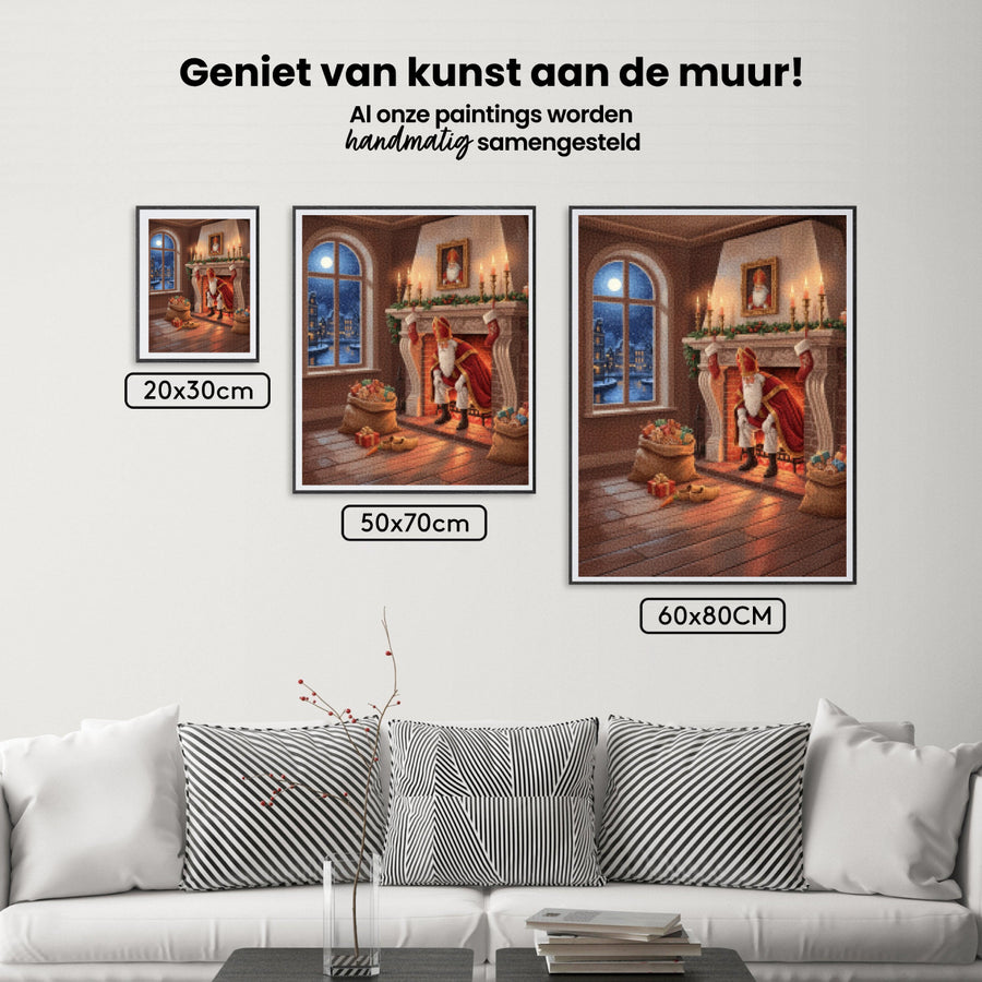 Diamond Painting - Door de schoorsteen