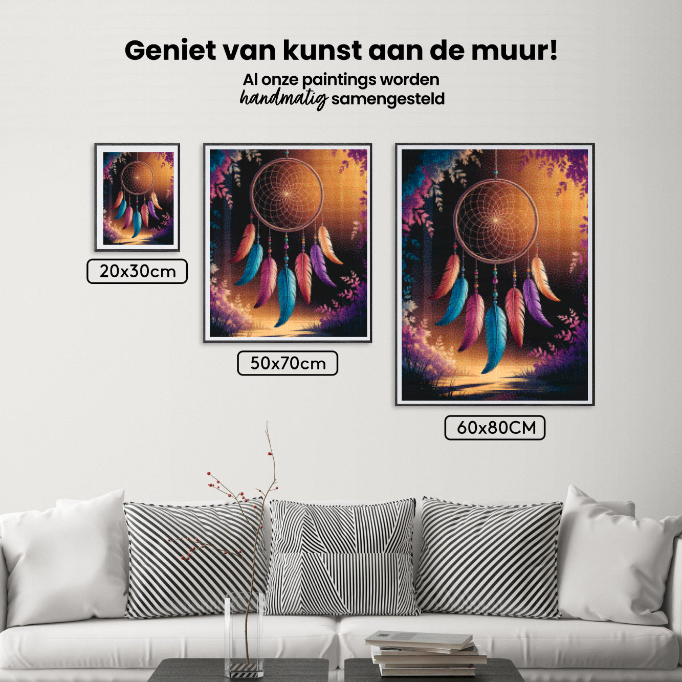 Diamond Painting - Dromenvanger met veren en kralen