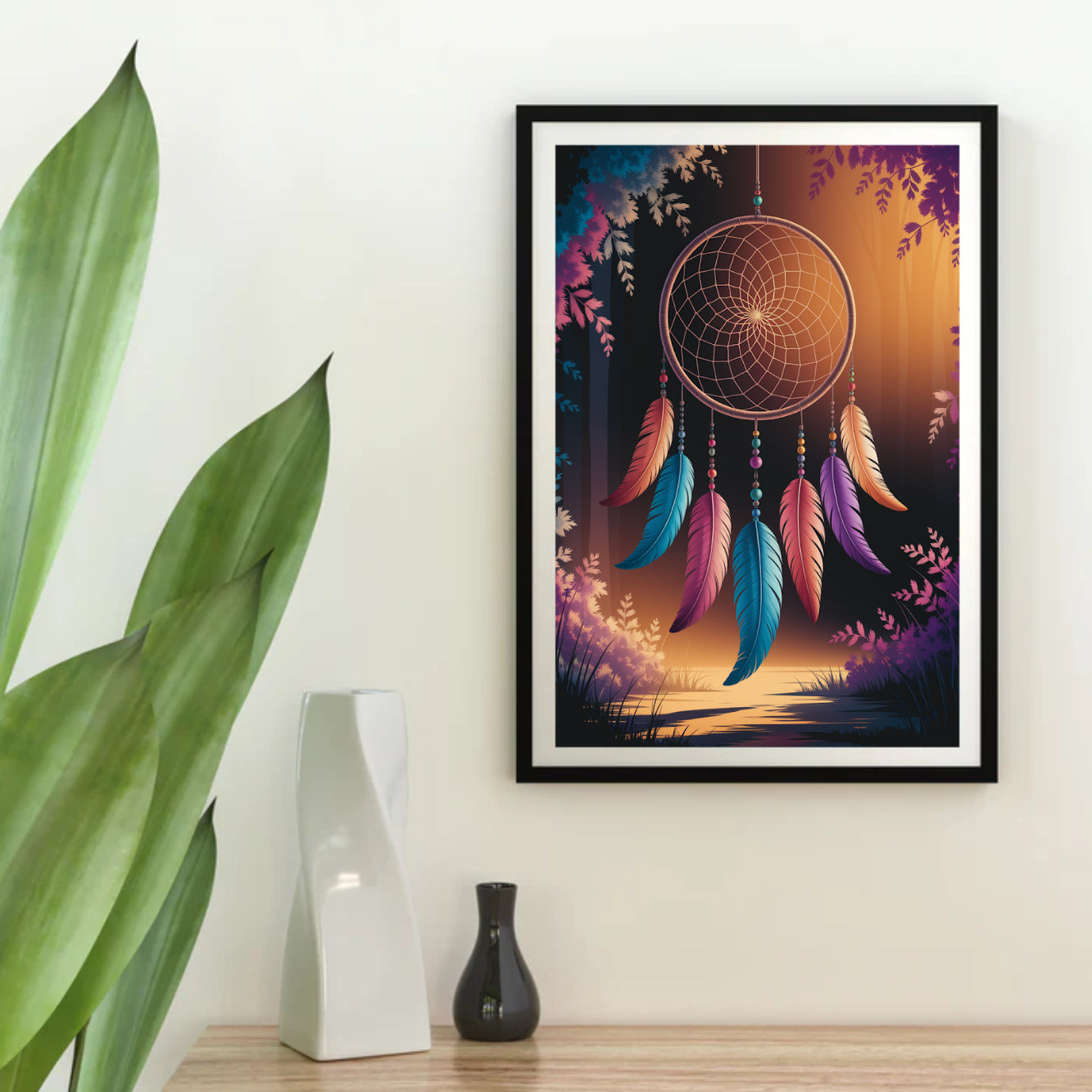 Diamond Painting - Dromenvanger met veren en kralen