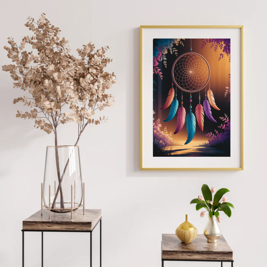 Diamond Painting - Dromenvanger met veren en kralen