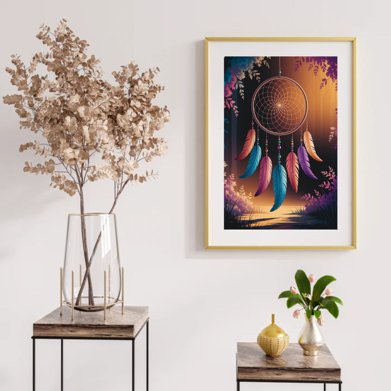 Diamond Painting - Dromenvanger met veren en kralen