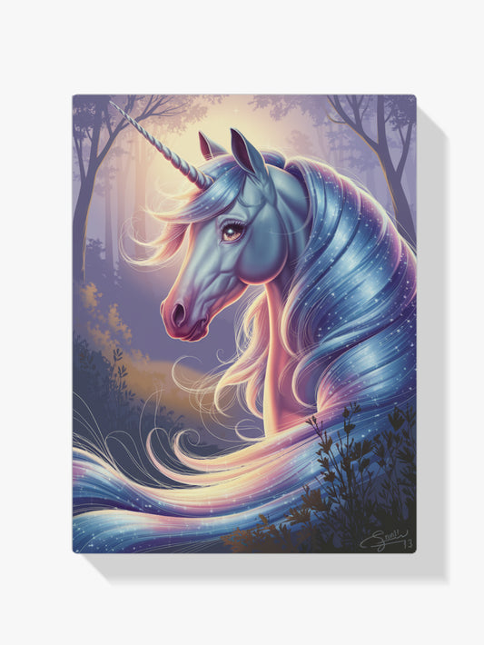 Diamond Painting - Dromerig eenhoornhoofd met vloeiende manen