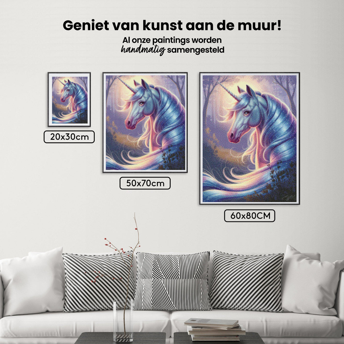 Diamond Painting - Dromerig eenhoornhoofd met vloeiende manen
