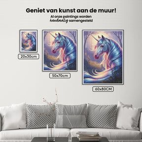 Diamond Painting - Dromerig eenhoornhoofd met vloeiende manen