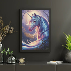 Diamond Painting - Dromerig eenhoornhoofd met vloeiende manen