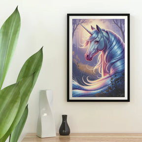 Diamond Painting - Dromerig eenhoornhoofd met vloeiende manen