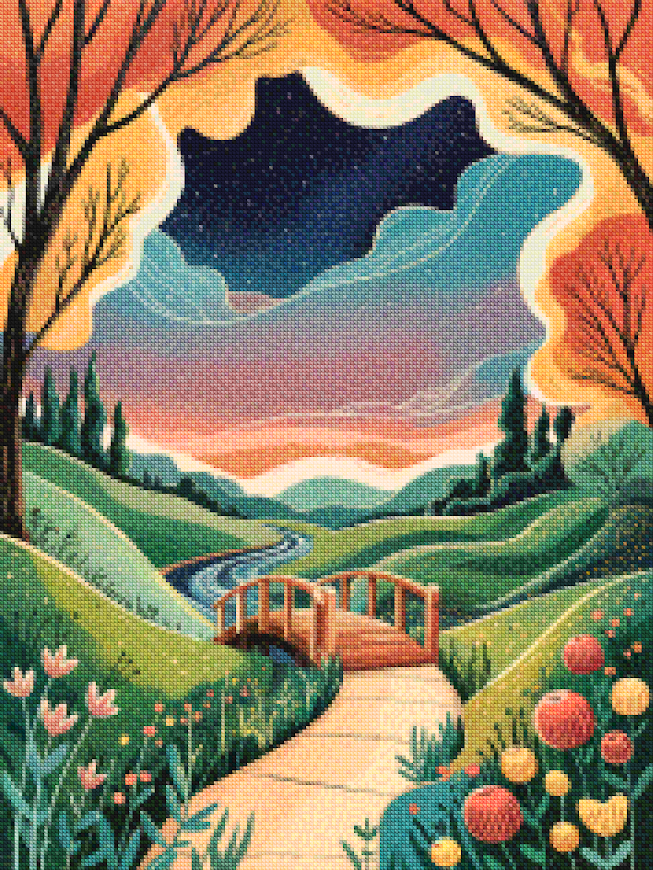 Diamond Painting - Droomlandschap Brug