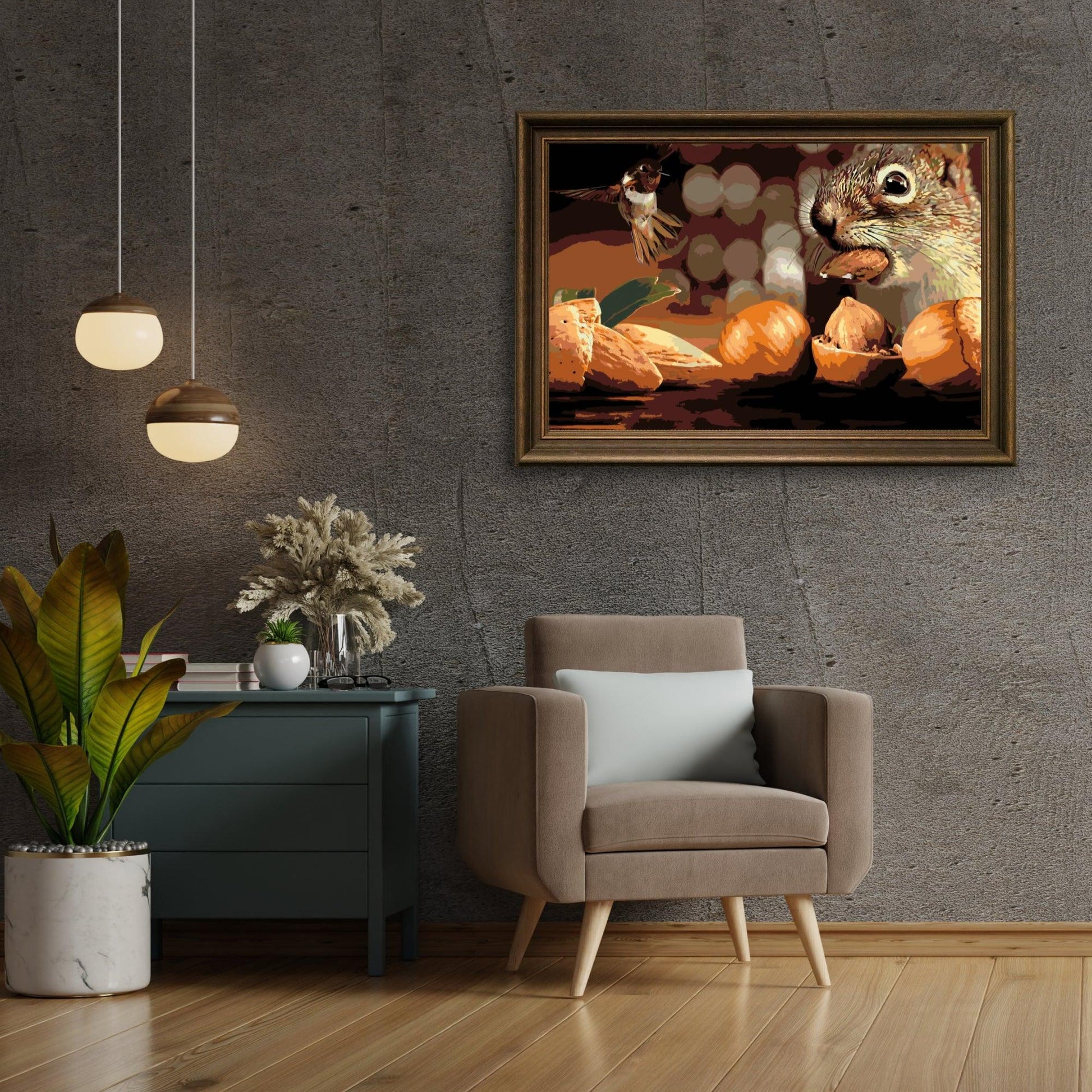 Diamond Painting - Eekhoorn en vogel - SEOS®