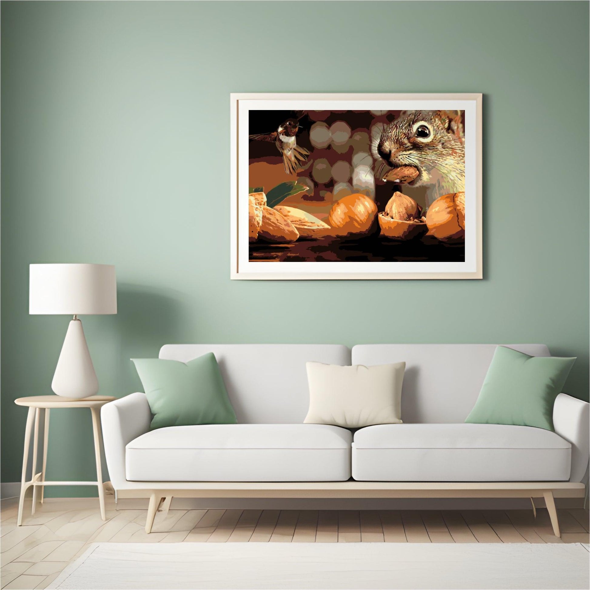 Diamond Painting - Eekhoorn en vogel - SEOS®