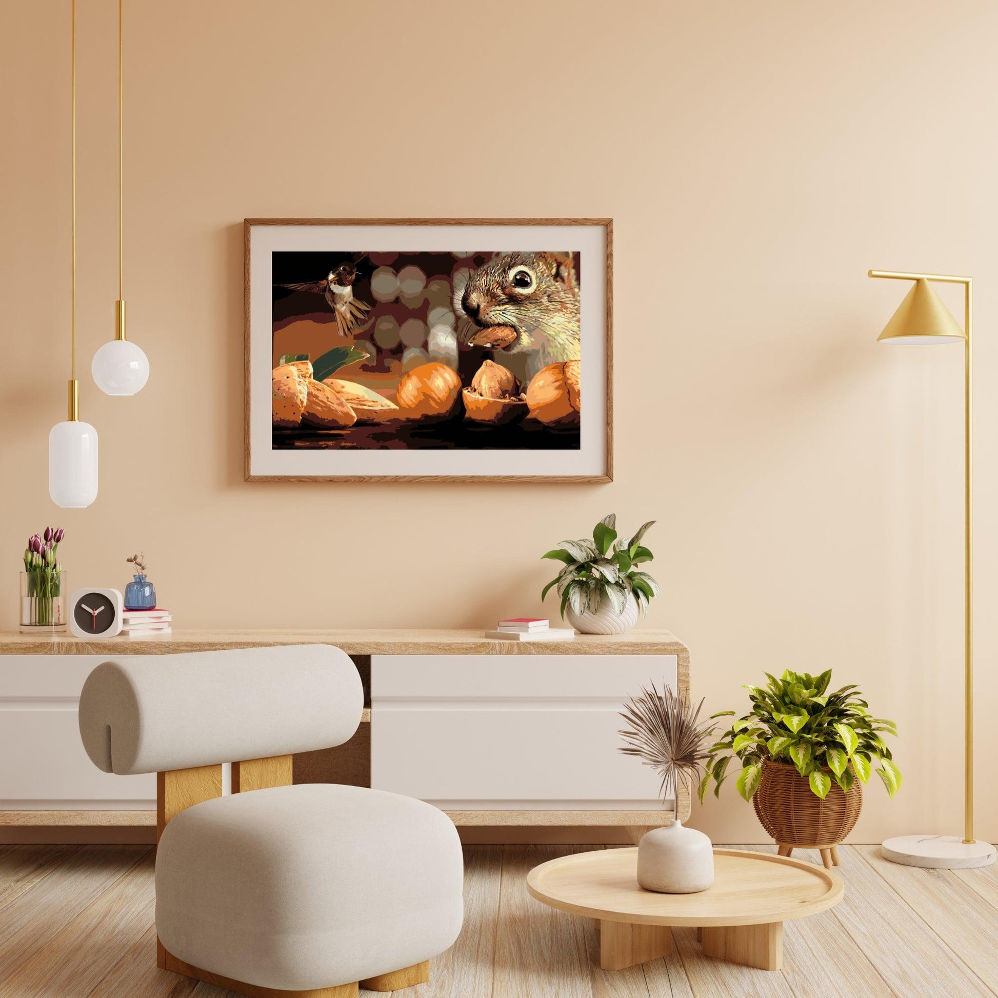 Diamond Painting - Eekhoorn en vogel - SEOS®