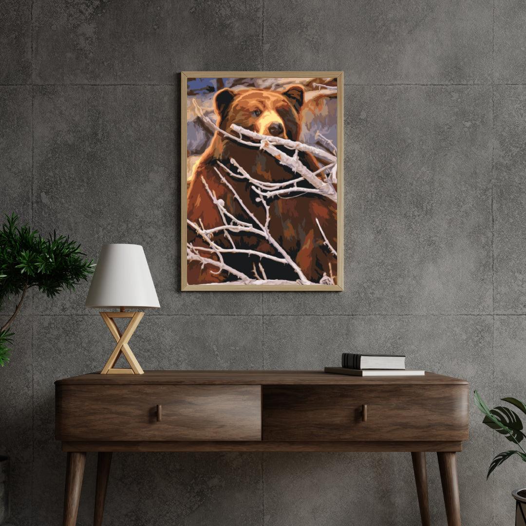 Diamond Painting - Een beer op de loer voor een prooi - SEOS®