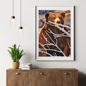 Diamond Painting - Een beer op de loer voor een prooi - SEOS®