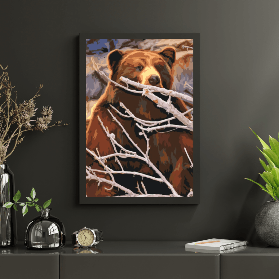 Diamond Painting - Een beer op de loer voor een prooi - SEOS®
