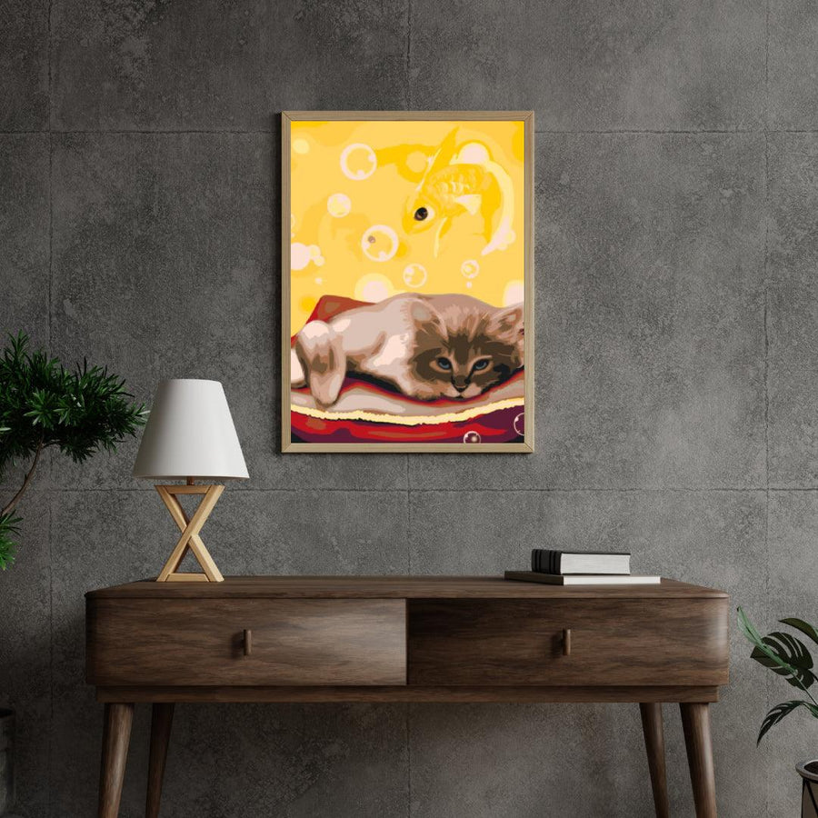 Diamond Painting - Een kat die droomt van een vis - SEOS®
