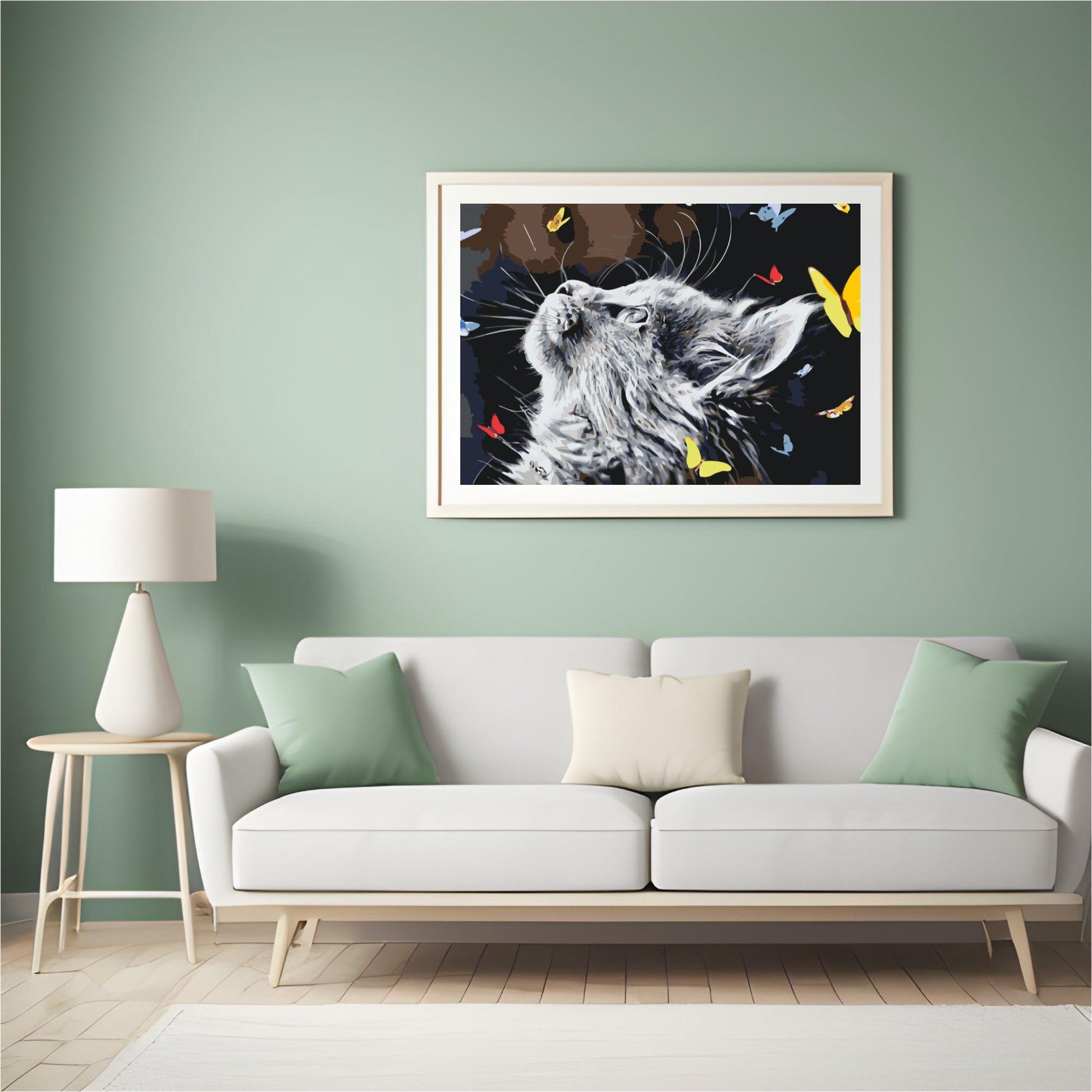 Diamond Painting - Een kat tussen de vlinders - SEOS®