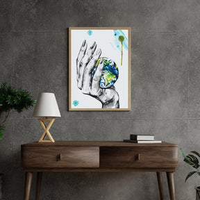 Diamond Painting -  Een planeet in de hand van een vrouw - SEOS Shop ®