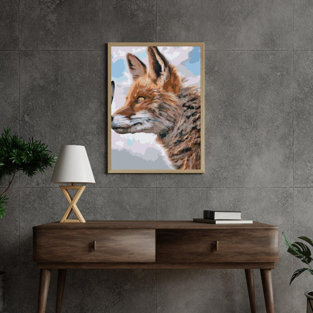 Diamond Painting - Een vos met een vlinder op zijn snuit - SEOS®