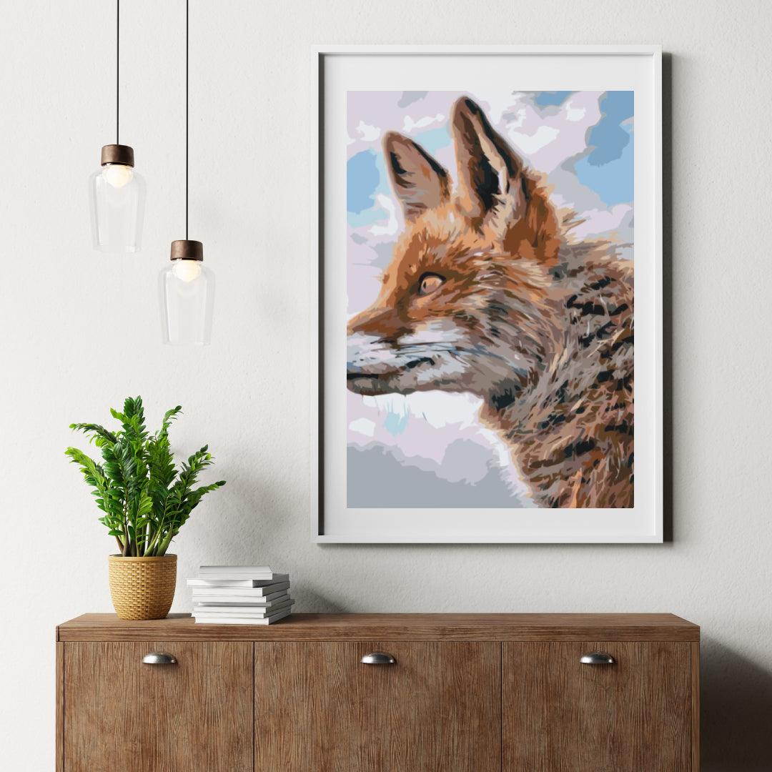 Diamond Painting - Een vos met een vlinder op zijn snuit - SEOS®