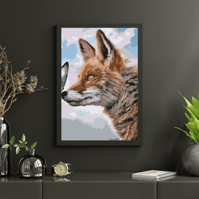 Diamond Painting - Een vos met een vlinder op zijn snuit - SEOS®