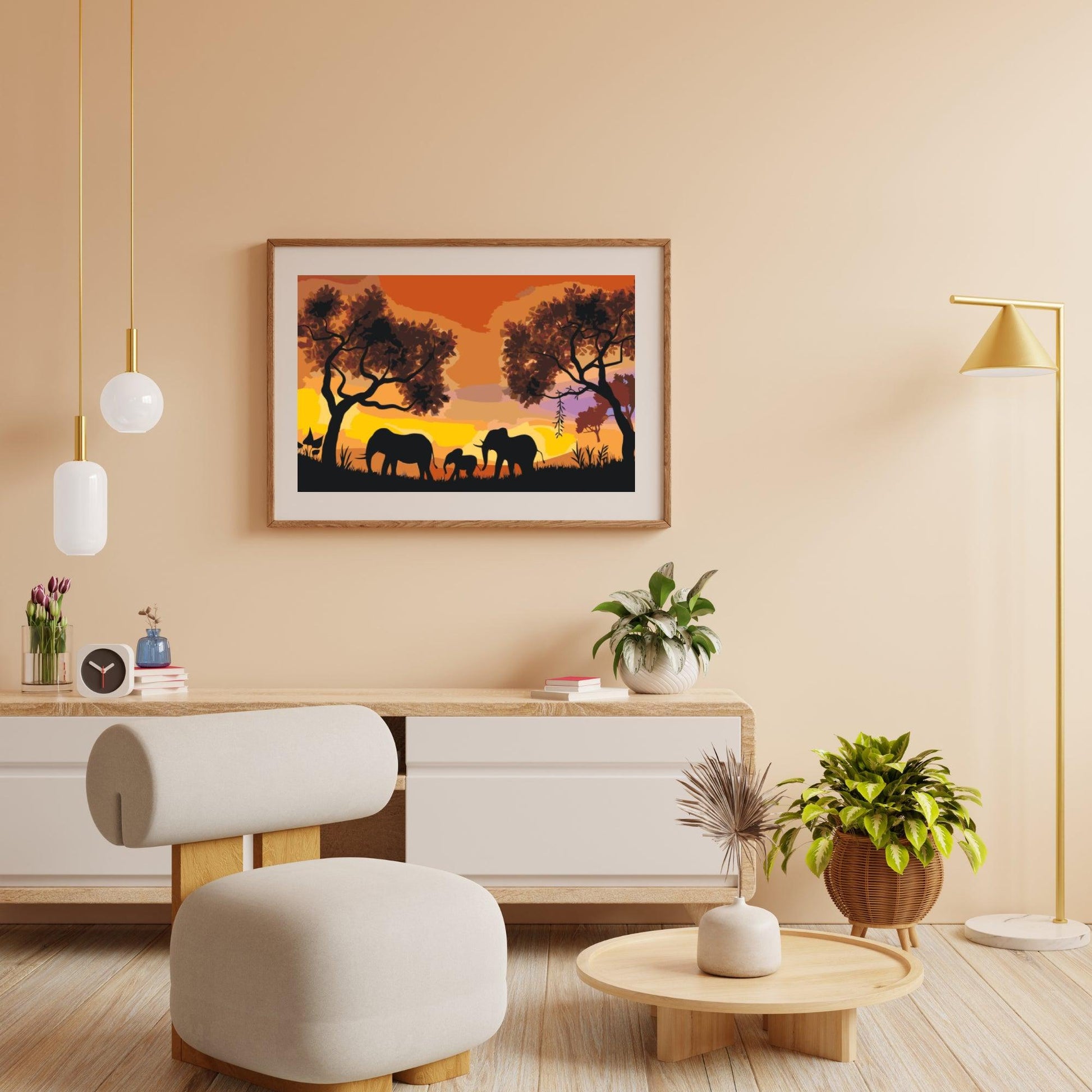 Diamond Painting - Familie van olifanten - SEOS®