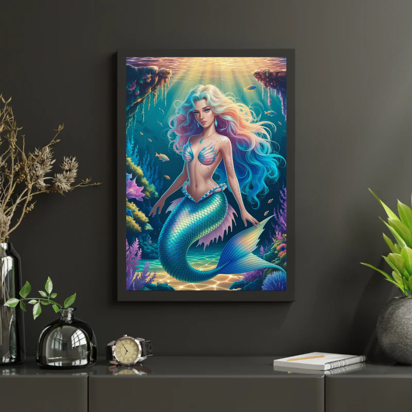 Diamond Painting - Fantasie zeemeermin met glinsterende schubben