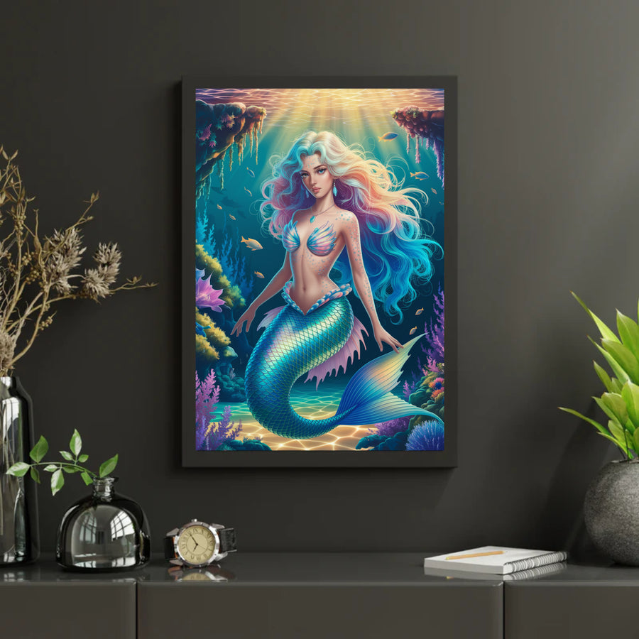 Diamond Painting - Fantasie zeemeermin met glinsterende schubben
