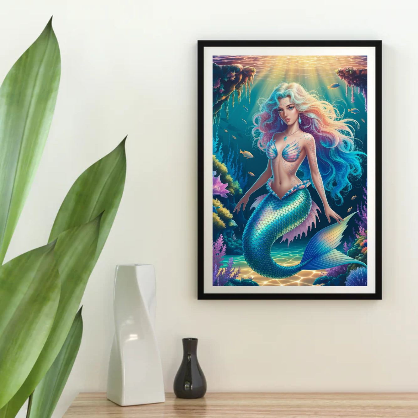 Diamond Painting - Fantasie zeemeermin met glinsterende schubben
