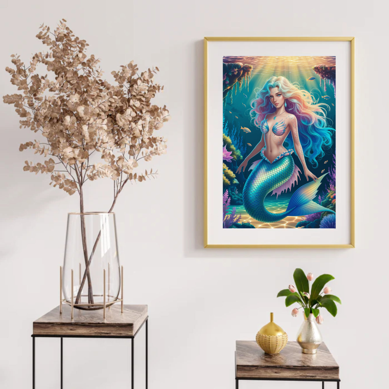 Diamond Painting - Fantasie zeemeermin met glinsterende schubben