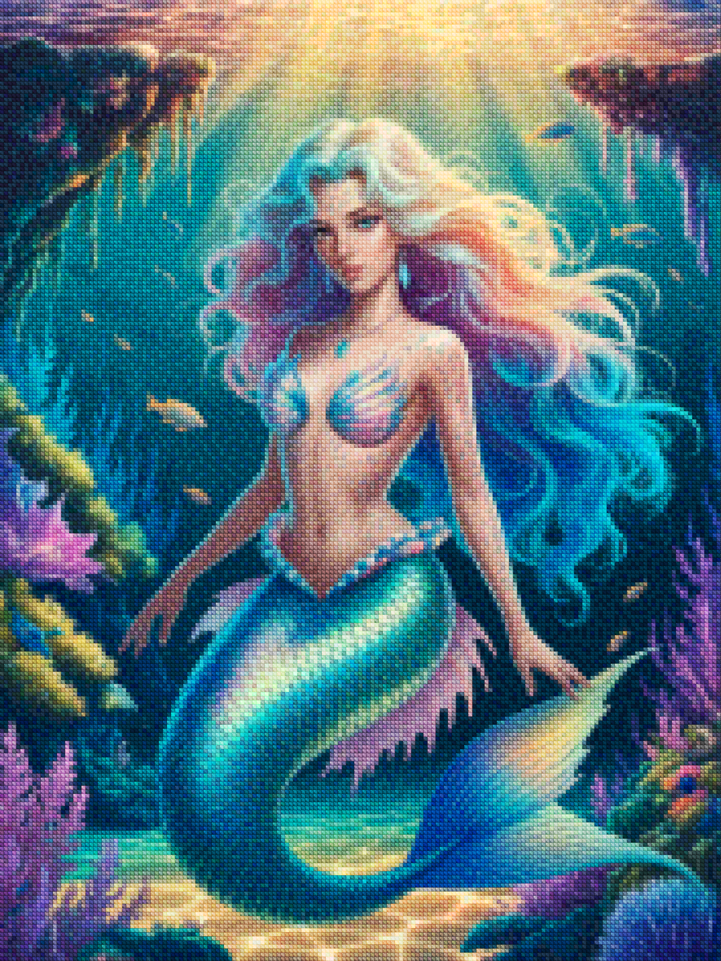 Diamond Painting - Fantasie zeemeermin met glinsterende schubben