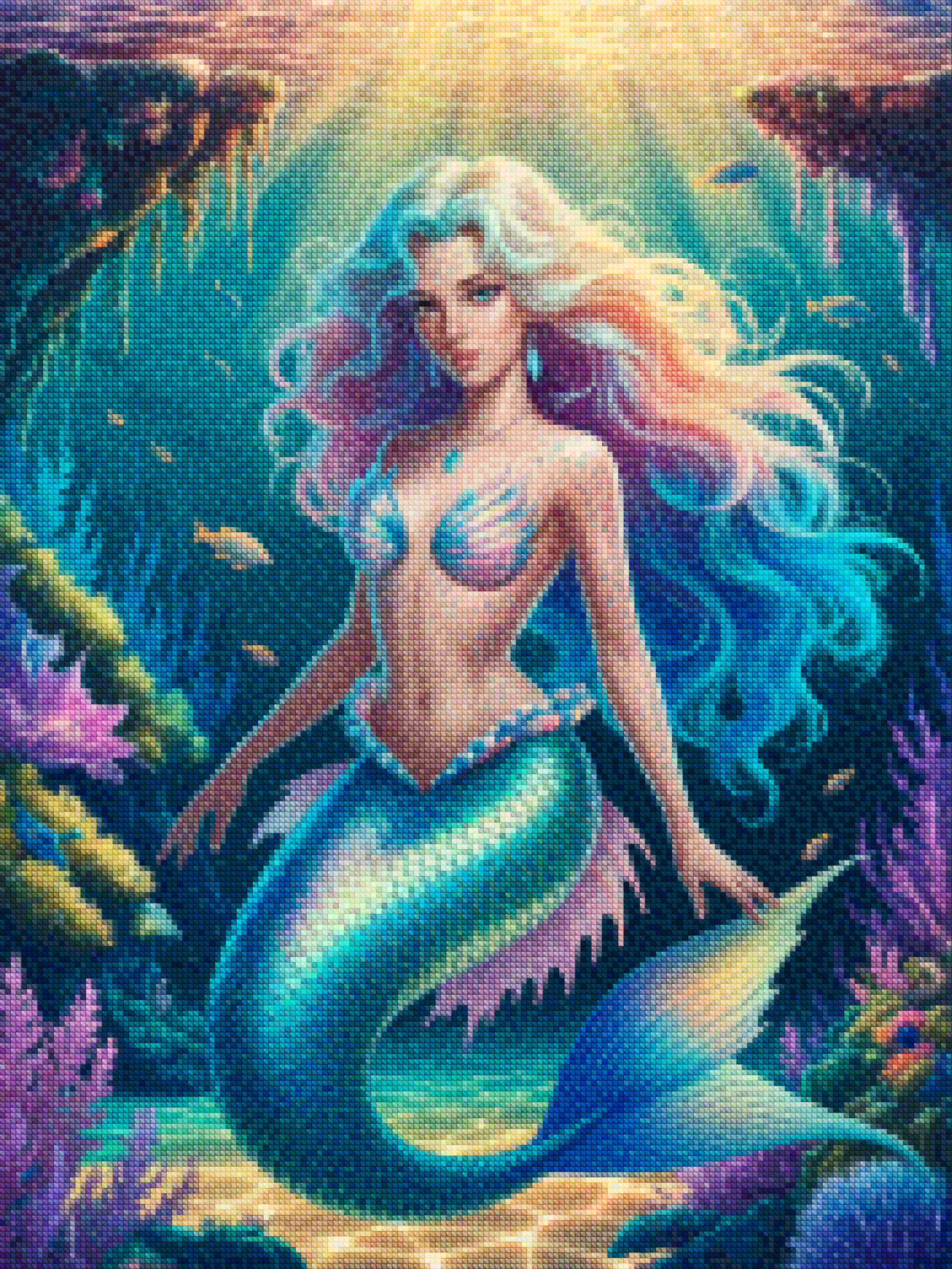 Diamond Painting - Fantasie zeemeermin met glinsterende schubben