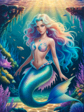 Diamond Painting - Fantasie zeemeermin met glinsterende schubben
