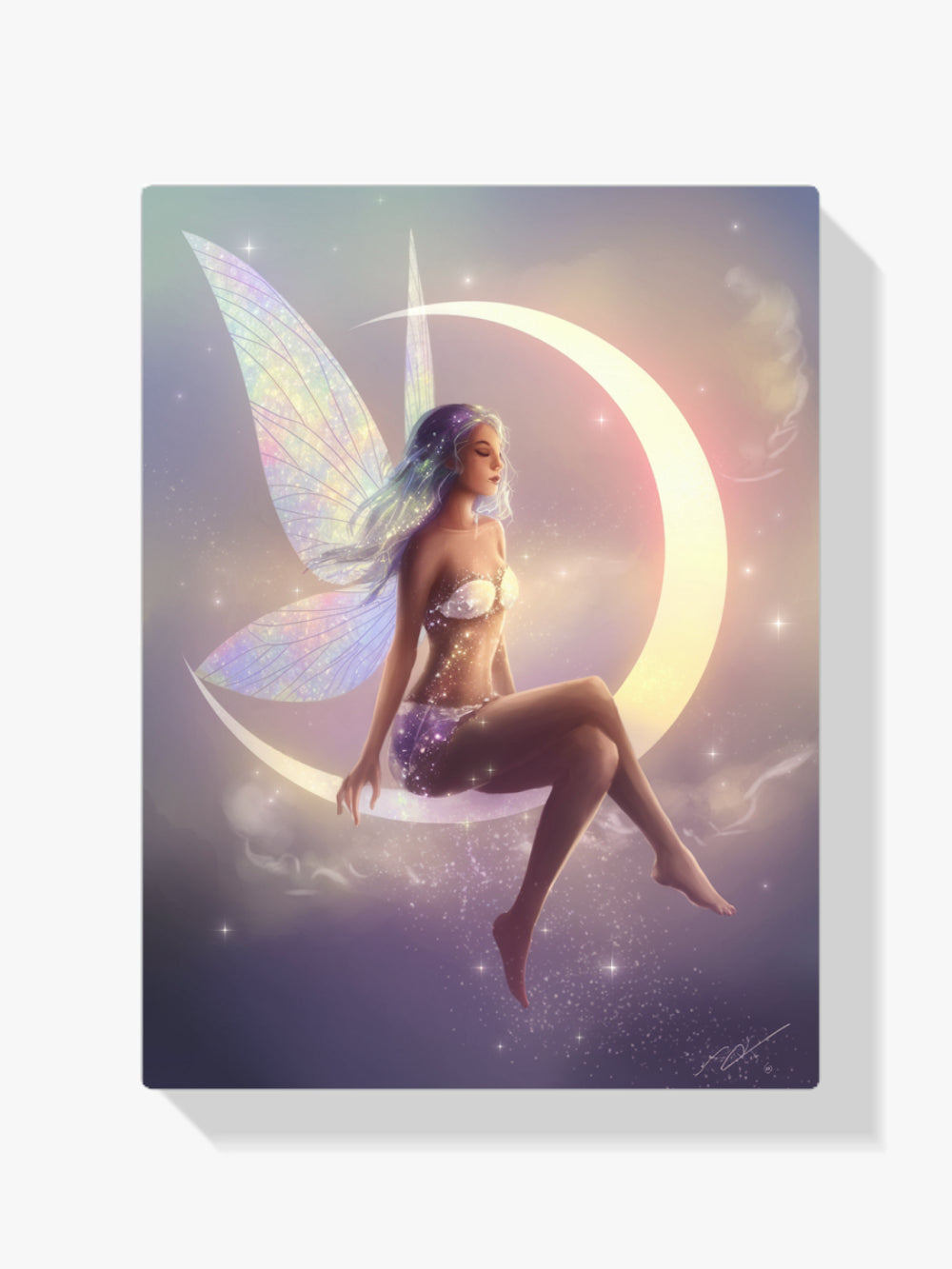 Diamond Painting - Fee zittend op een maansikkel