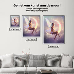 Diamond Painting - Fee zittend op een maansikkel