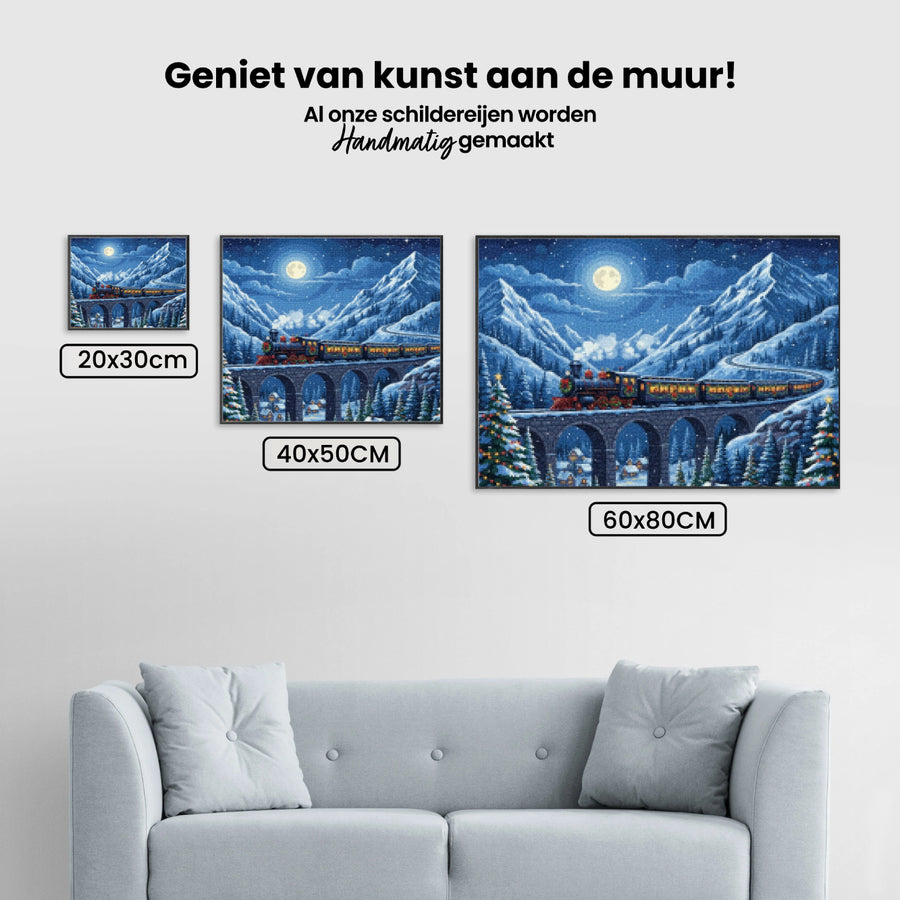 Diamond Painting - Feestdagtrein door de bergen