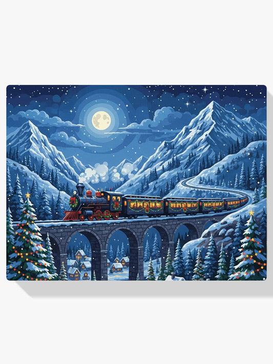 Diamond Painting - Feestdagtrein door de bergen