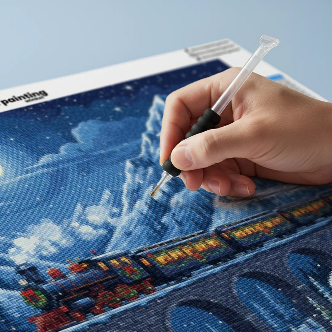 Diamond Painting - Feestdagtrein door de bergen