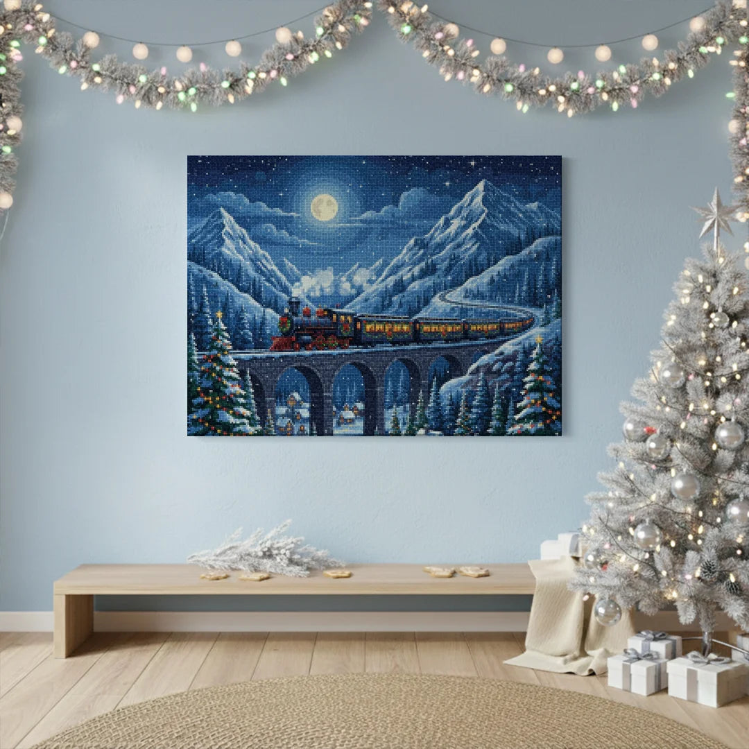 Diamond Painting - Feestdagtrein door de bergen